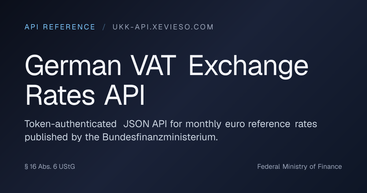 German VAT Exchange Rates API | Monthly Rates from BMF